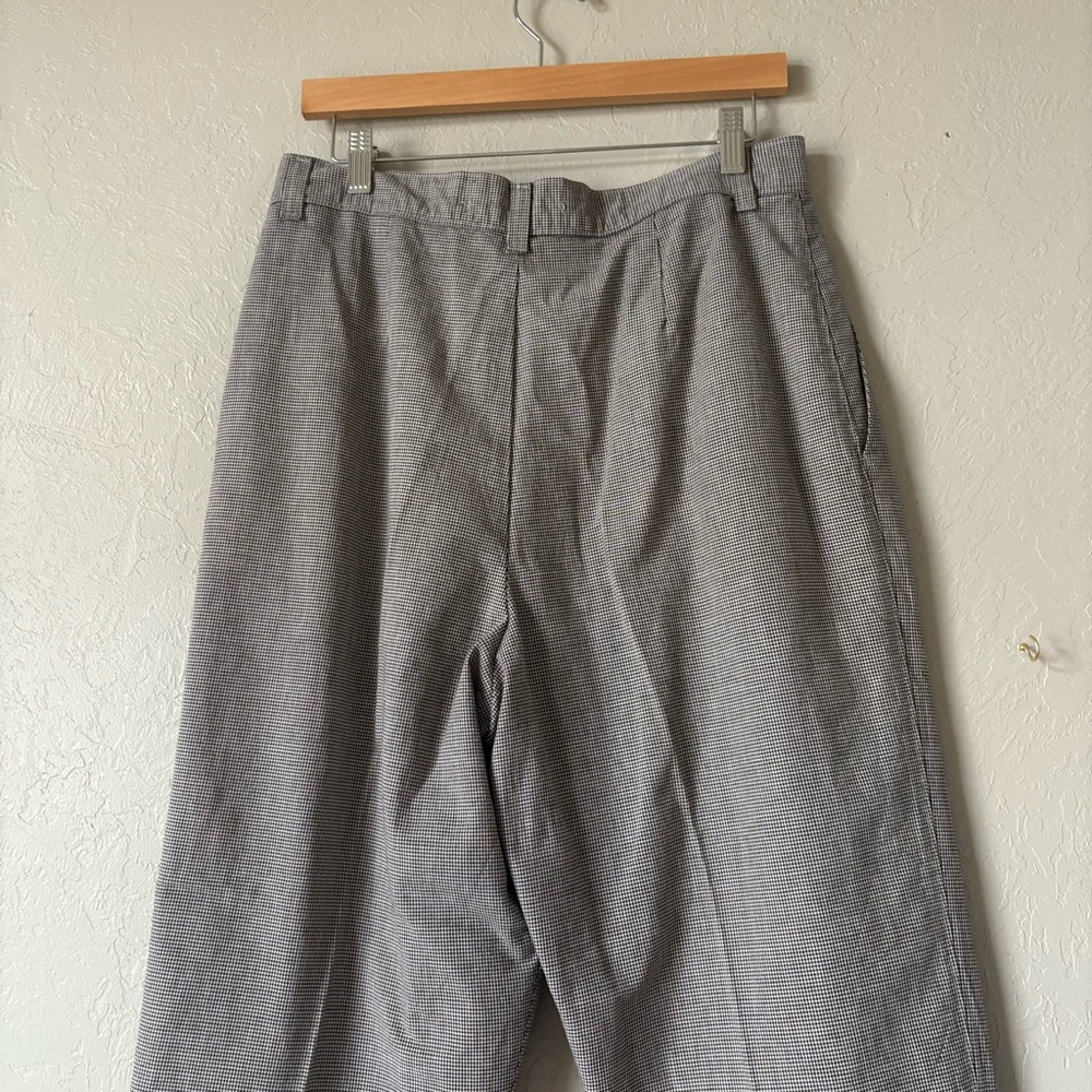 Vintage Checkered Cotton Black and White Trouser Pants 14P modern 12P - Picture 8 of 14